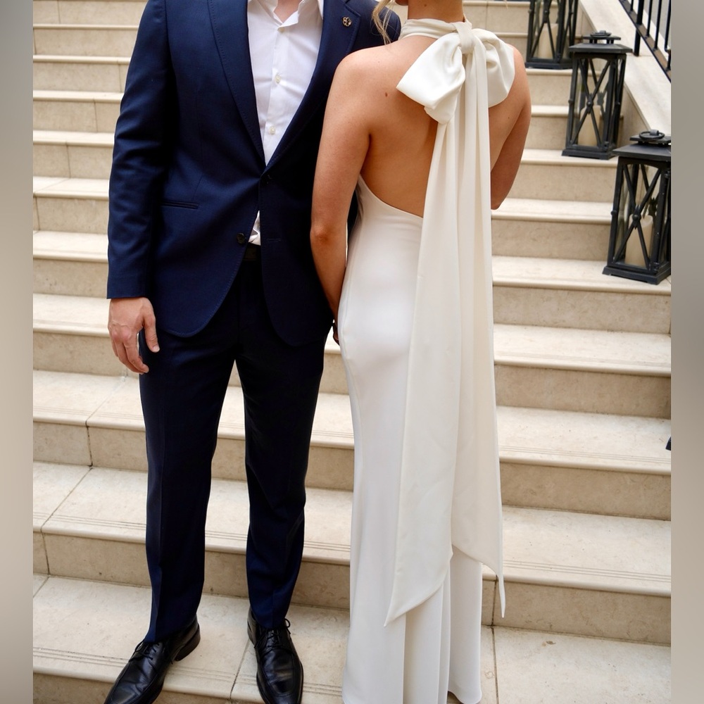 MISHA- Evianna Ivory Satin Gown